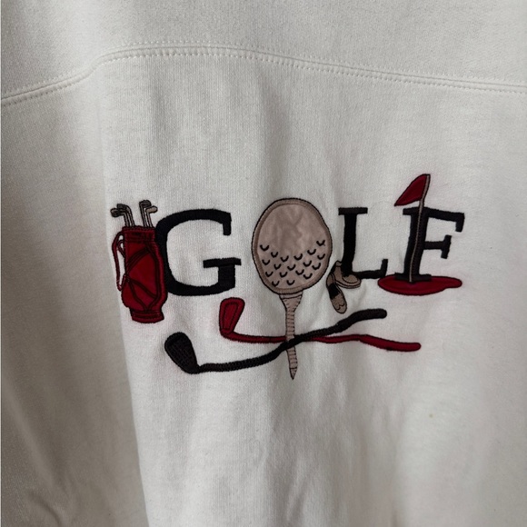 Vintage 90s Golf embroidered pullover sweater John Ashford ball clubs sporty XL - Picture 2 of 8